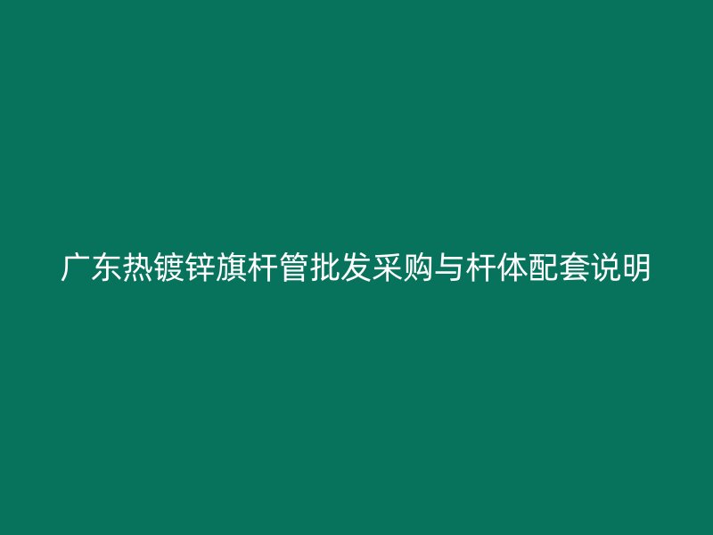 廣東熱鍍鋅旗桿管批發采購與桿體配套說明